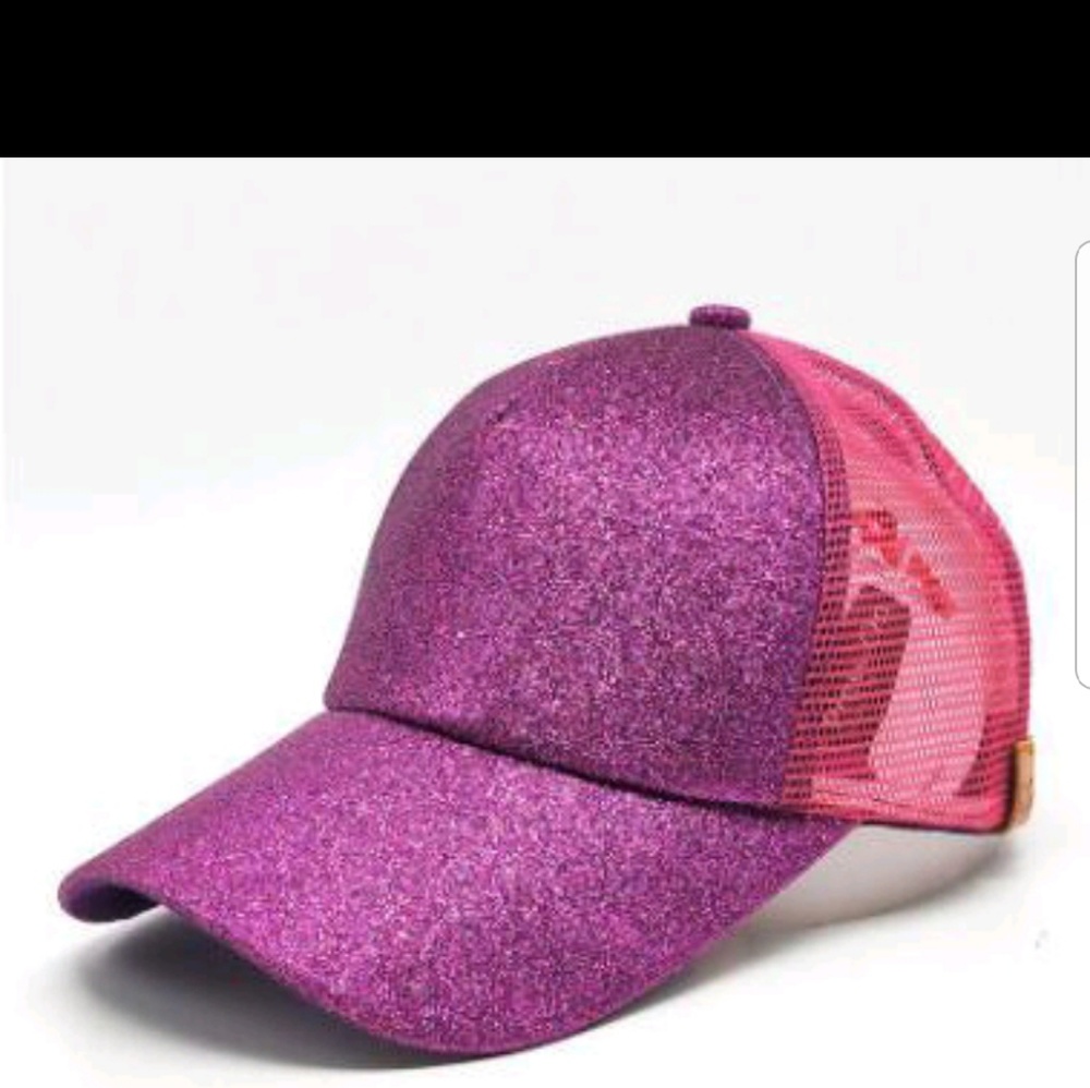 NEW Pink Blingy high CC pony tail hat!